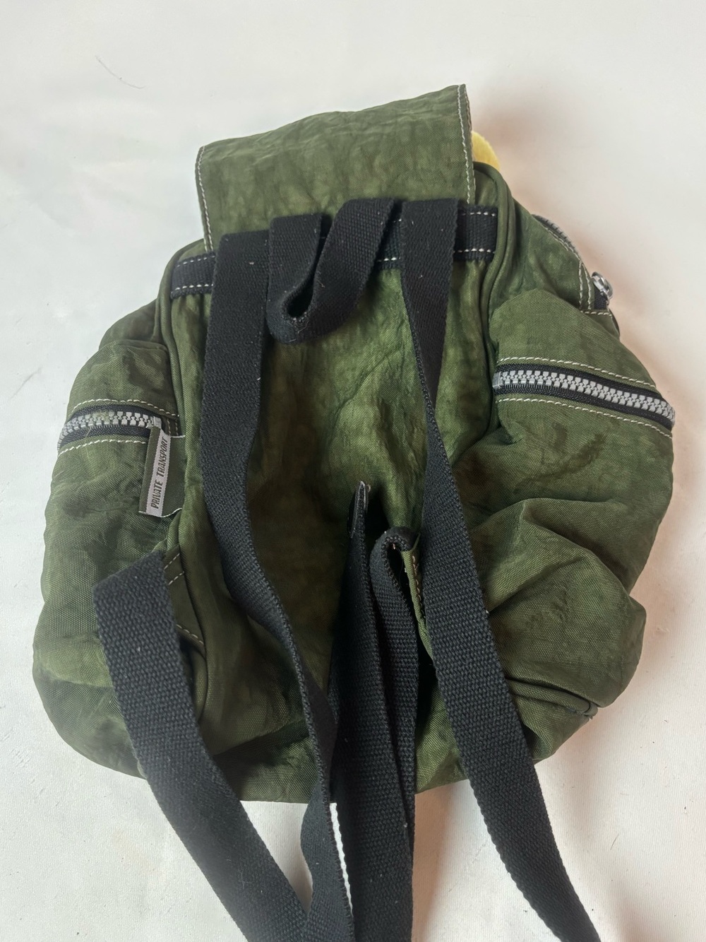 Kipling Private Transport Small Backpack Army Olive Green With Yellow Monkey - Picture 2 of 10